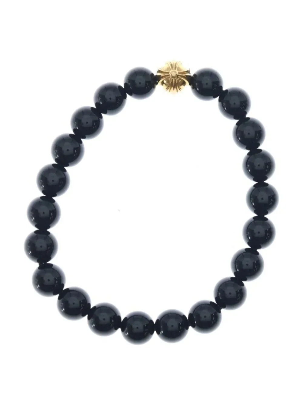Chrome Hearts 8 22k Bead Bracelet Black Gold